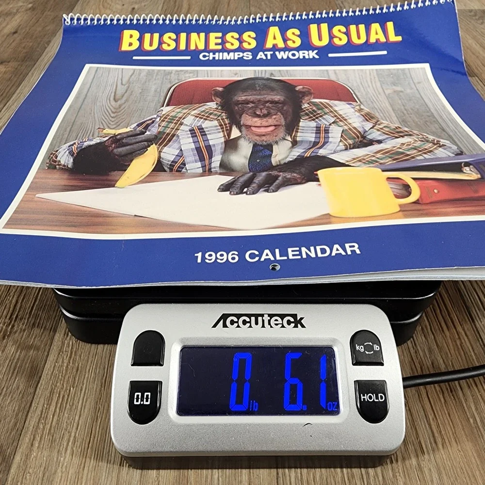 Vintage 1996 Business As Usual Chimps At Work Wall Calendar Gibson Greetings